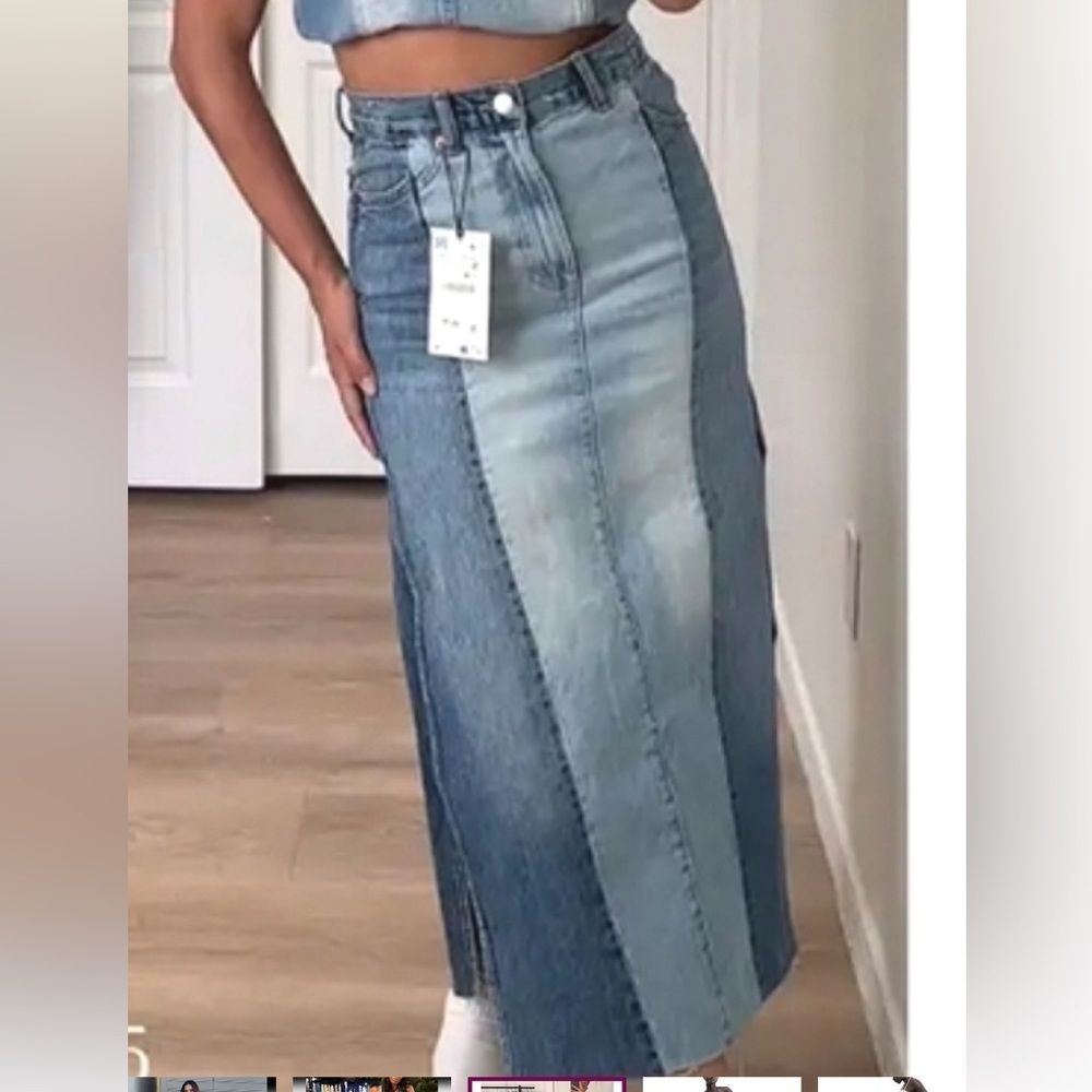 Zara Light Blue Denim Skirt